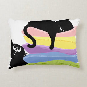 Coussins Décoratifs Deux chats noirs oreiller d'art moderne vague arc-