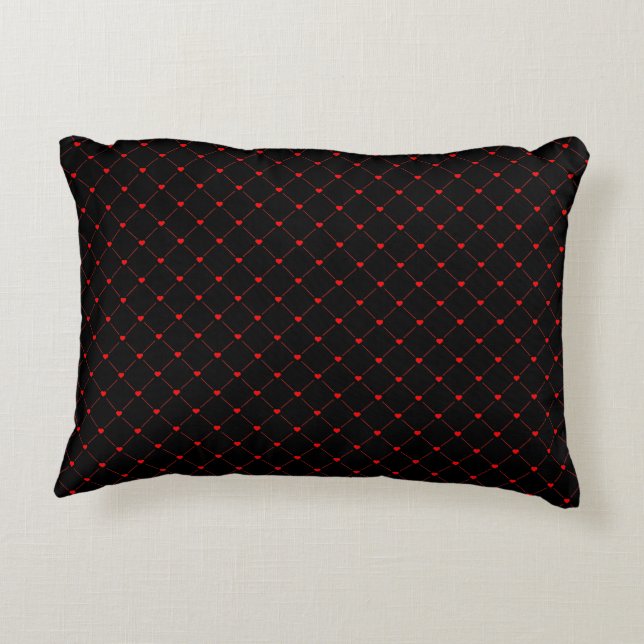 Coussins Décoratifs Diamond Shaped Red Heart & Line Art (Dos)