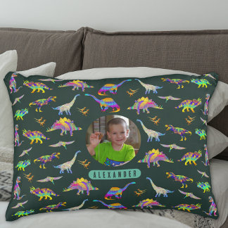 Coussins Décoratifs Dinosaur Personnalisé Garçons Photo et nom