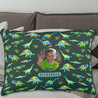 Coussins Décoratifs Dinosaur Personnalisé Garçons Photo et nom