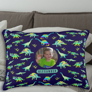 Coussins Décoratifs Dinosaur Personnalisé Garçons Photo et nom
