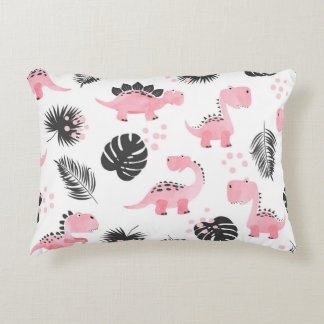 Coussins Décoratifs Dinosaures roses : Motif Enfants mignons.