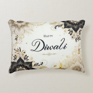 Coussins Décoratifs Diwali avec Elegant Floral & Diya