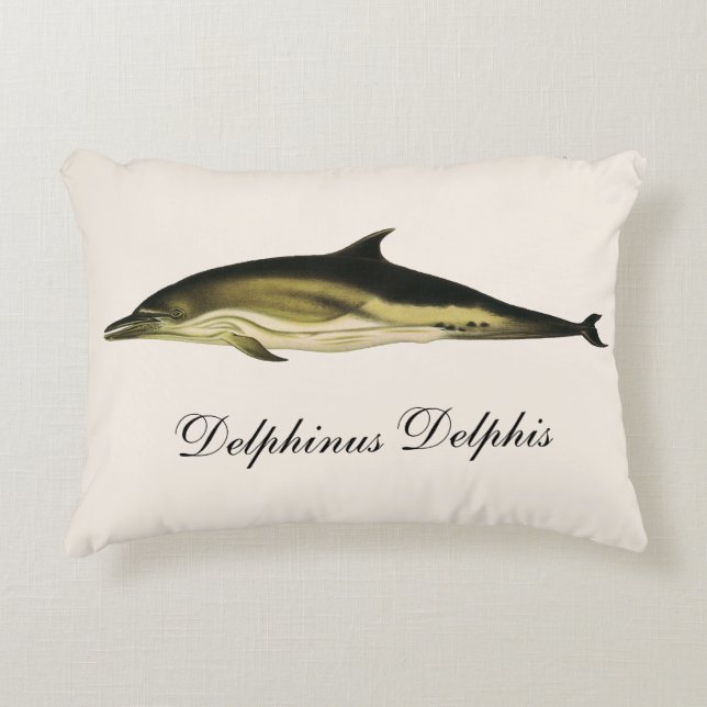 Coussins Décoratifs Dolphin Delphinus Delphis, Mammifères marins Vinta (Devant)