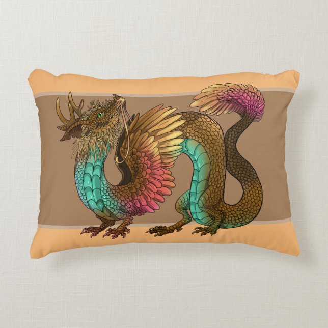 Coussins Décoratifs Dragon à plumes (Devant)