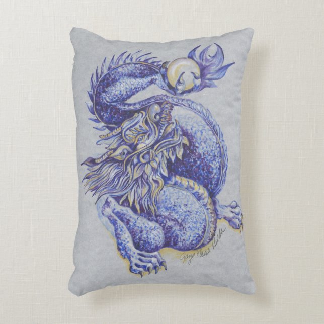 Coussins Décoratifs Dragon bleu (Devant(Vertical))
