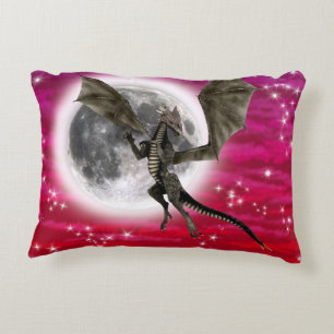 Coussins Décoratifs Dragon noir - Créature Fantastique Mythique Ciel R
