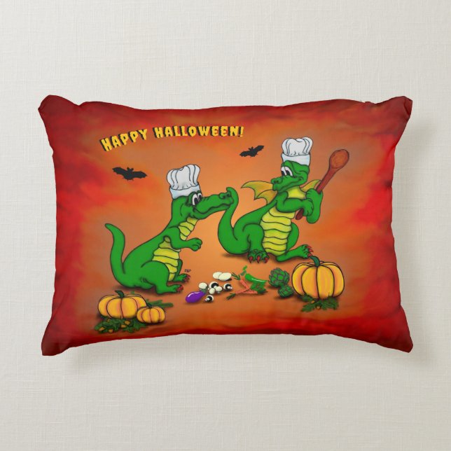 Coussins Décoratifs Dragons - Joyeux Halloween ! Aujourd'hui je vais c (Devant)