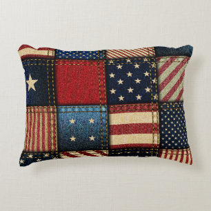 Coussins Décoratifs Drapeau Américain, Motif sans chichi.
