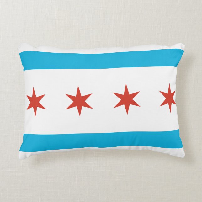 Coussins Décoratifs Drapeau de Chicago (Devant)