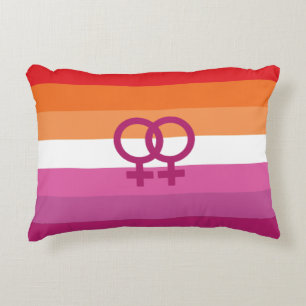Coussins Décoratifs Drapeau de fierté lesbienne WLW