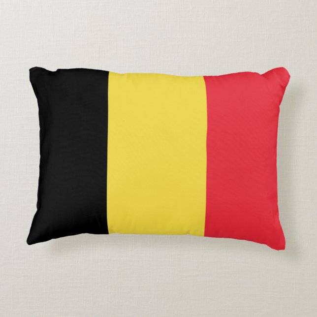Coussins Décoratifs Drapeau de la Belgique conception personnalisée (Dos)