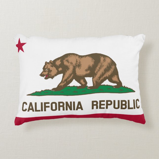 COUSSINS DÉCORATIFS DRAPEAU DE LA CALIFORNIE (Devant)