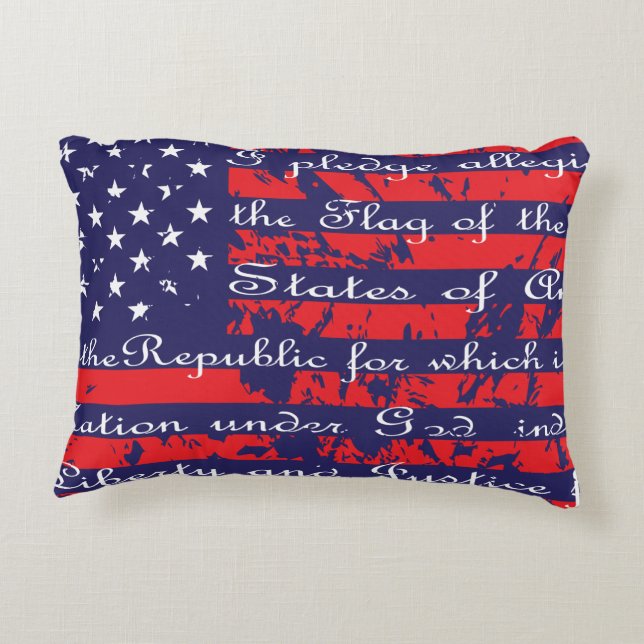 Coussins Décoratifs Drapeau de l'Allégeance USA (Dos)