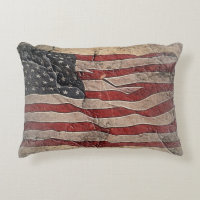 Drapeau vintage Patriotique USA sur mur de pierre