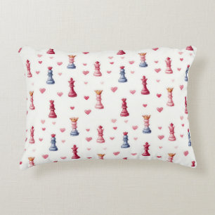 Coussins Décoratifs Échecs Romantiques Cœurs Saint-Valentin