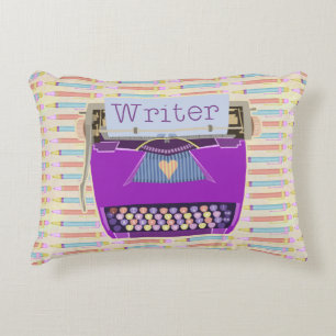 Coussins Décoratifs Écrivain Typewriter mignon Rétro Moderne violet