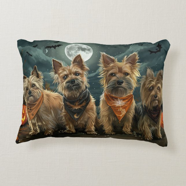 Coussins Décoratifs Éffrayant australien Terrier Halloween (Dos)