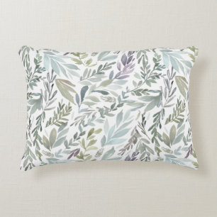 Coussins Décoratifs Élégant aquarelle botanique bleu vert