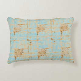 Coussins Décoratifs Elegant, Gold Soft Blue Checkered Abstract Pattern