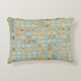 Coussins Décoratifs Elegant, Gold Soft Blue Polkadot Pattern