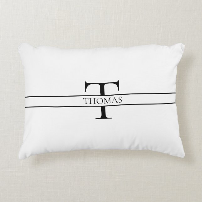 Coussins Décoratifs Élégant Monogramme Personnalisé Nom Personnalisé (Devant)