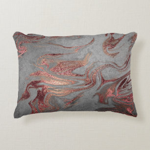 Coussins Décoratifs Elégant rose en cuivre gris doré