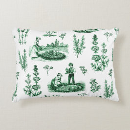 Coussins Décoratifs Elégant Vintage Herbal Garden Sage Green Toile