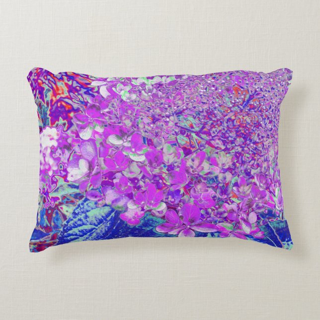 Coussins Décoratifs Élégante Hydrangée violette et bleu limelight (Devant)