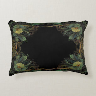 Coussins Décoratifs Élégante moody victorienne vert foncé botanique