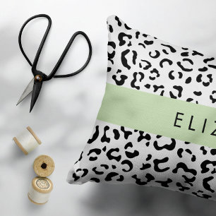 Coussins Décoratifs Empreinte de léopard, Spots, Noir Et Blanc, Votre