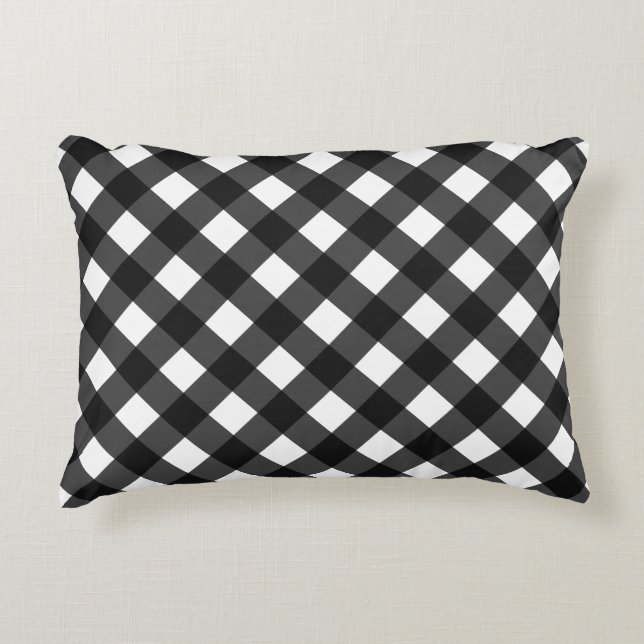 Coussins Décoratifs En vichy noir et blanc (Devant)