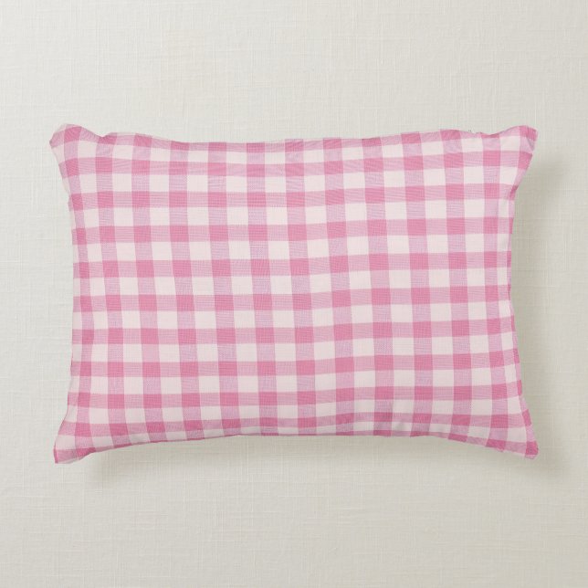 Coussins Décoratifs En vichy rose bébé (Devant)
