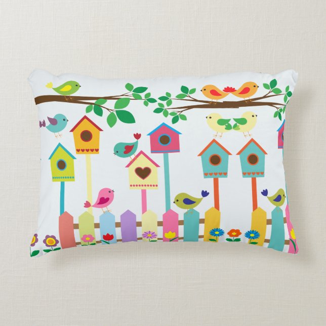 Coussins Décoratifs Enfants Oiseaux Paysages d'oiseaux (Devant)