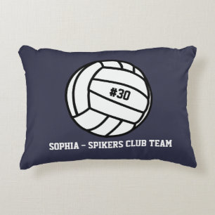 Coussins Décoratifs Équipe personnalisée de volleyball, nom de joueu