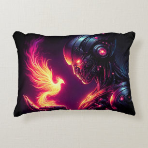 Coussins Décoratifs Esprit de feu de phénix de robot cyber futuristic