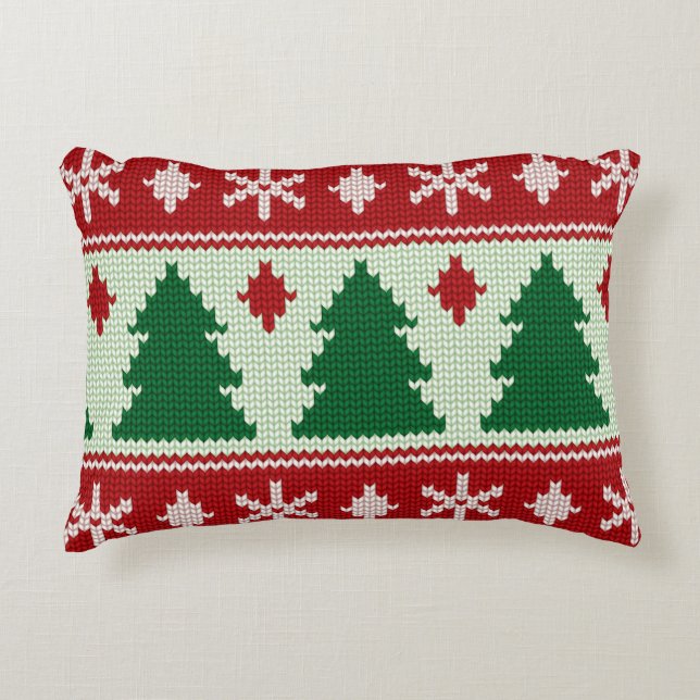 Coussins Décoratifs Evergreens & Snowflakes Knit (Devant)