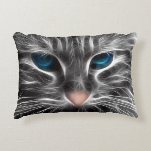 Coussins Décoratifs Face de chat bleu magnifique