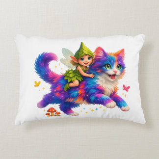 Coussins Décoratifs Fairy Riding Colorful Cat T-Shirt – Cute FaT-shirt