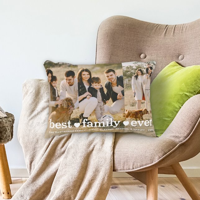 Coussins Décoratifs Famille Texte superposer Meilleure famille Jamais  (Créateur téléchargé)