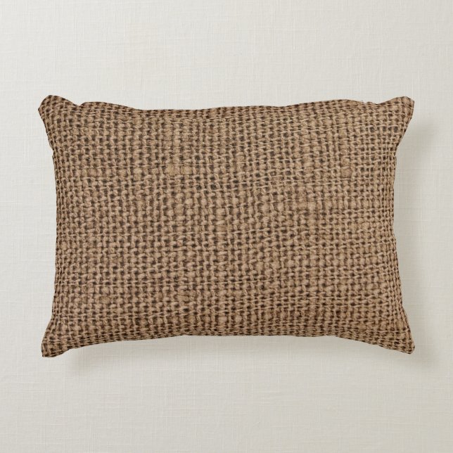Coussins Décoratifs Faux Burlap Motif texturé (Devant)