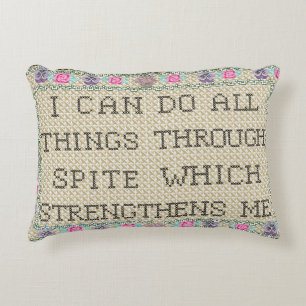 Coussins Décoratifs Faux Cross Stitch Je peux tout faire malgré