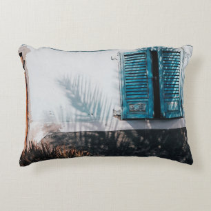 COUSSINS DÉCORATIFS FENÊTRES OUVERTES BLEUES