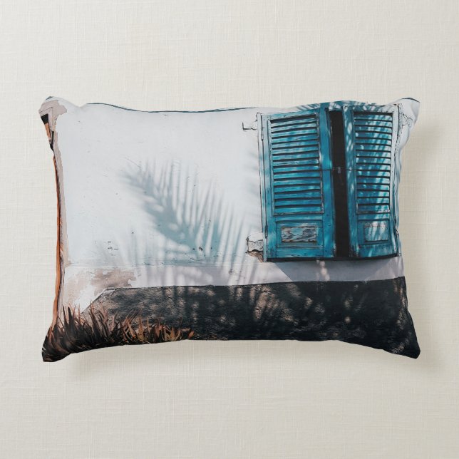 COUSSINS DÉCORATIFS FENÊTRES OUVERTES BLEUES (Devant)