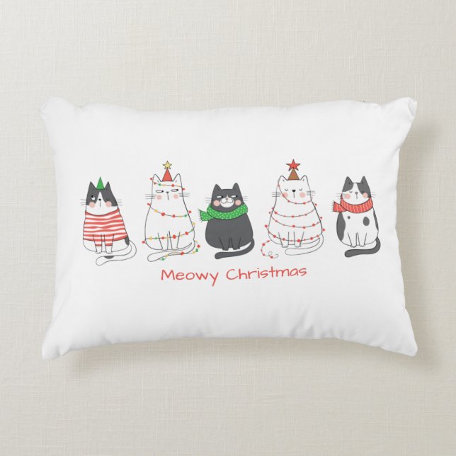 Coussins Décoratifs Festive Meowy Christmas Cats (Devant)