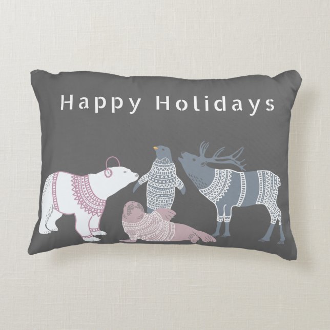 Coussins Décoratifs Fêtes des amis de l'Arctique (Dos)