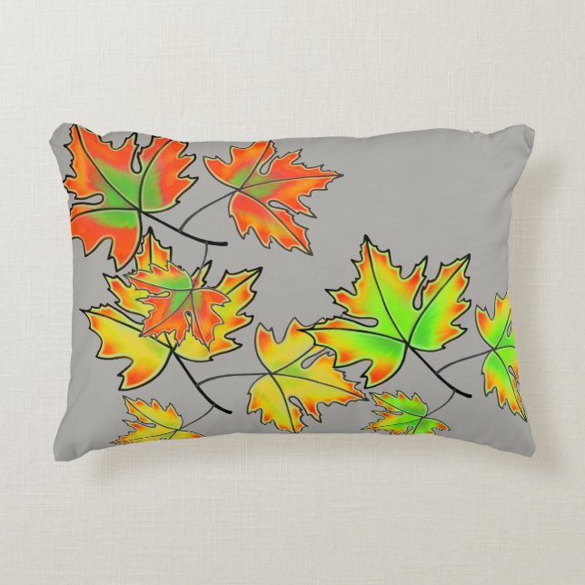 Coussins Décoratifs Feuilles d'érable multicolores (Devant)
