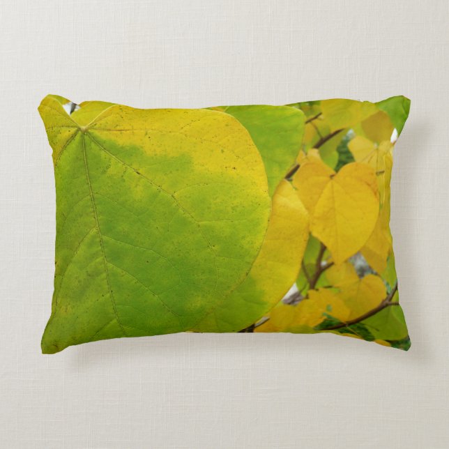 Coussins Décoratifs Feuilles rouges jaunes et verts (Devant)