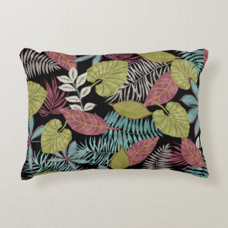 Coussins Décoratifs Feuilles sombres tropicaux : Motif textile