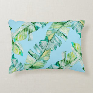 Coussins Décoratifs Feuilles tropicaux aquarelle, illustration transpa